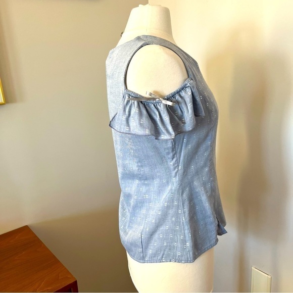 Paul Brial Denim Claire Cold Shoulder Button Down BNWT - Picture 4 of 9